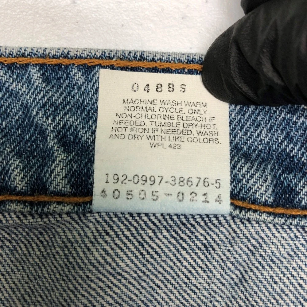 VTG Levis 505 Jeans Mens 38x30 Blue Denim Straight Leg Orange Tab Made USA 90s